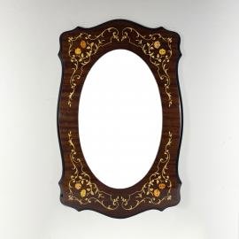 Vintage large wooden mirror, Italy 1970s