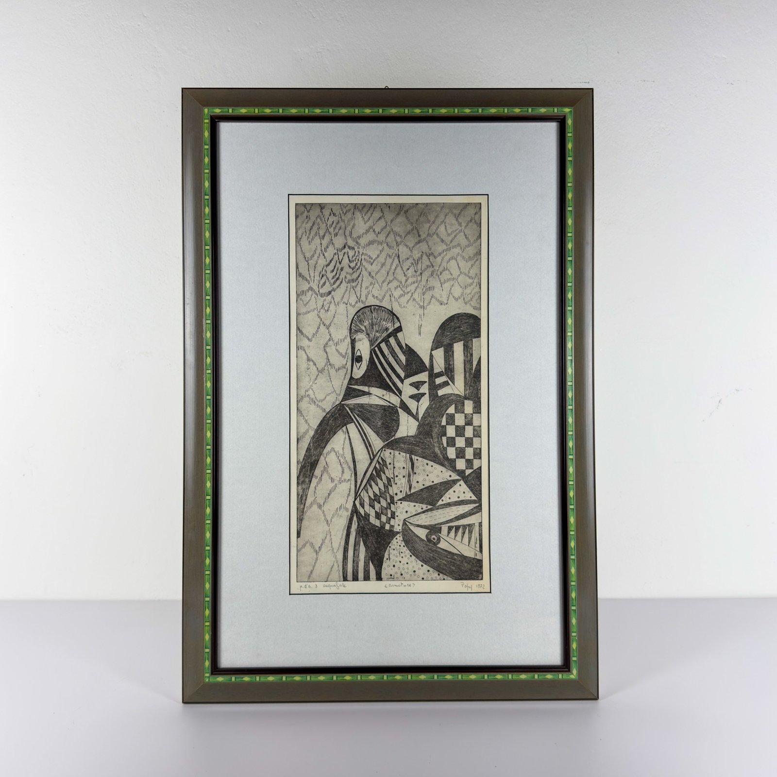 Graphics, etching, signature "Popy", Italy 1972