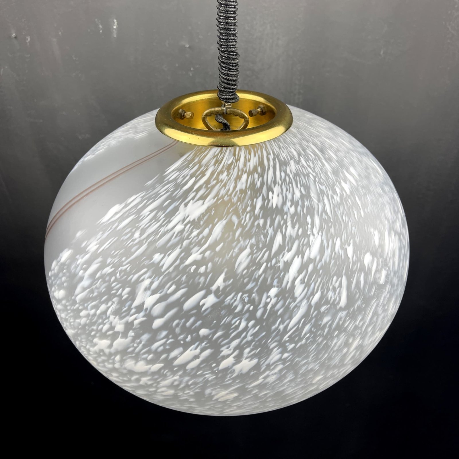 Vintage swirled murano glass pendant lamp Italy 1970s