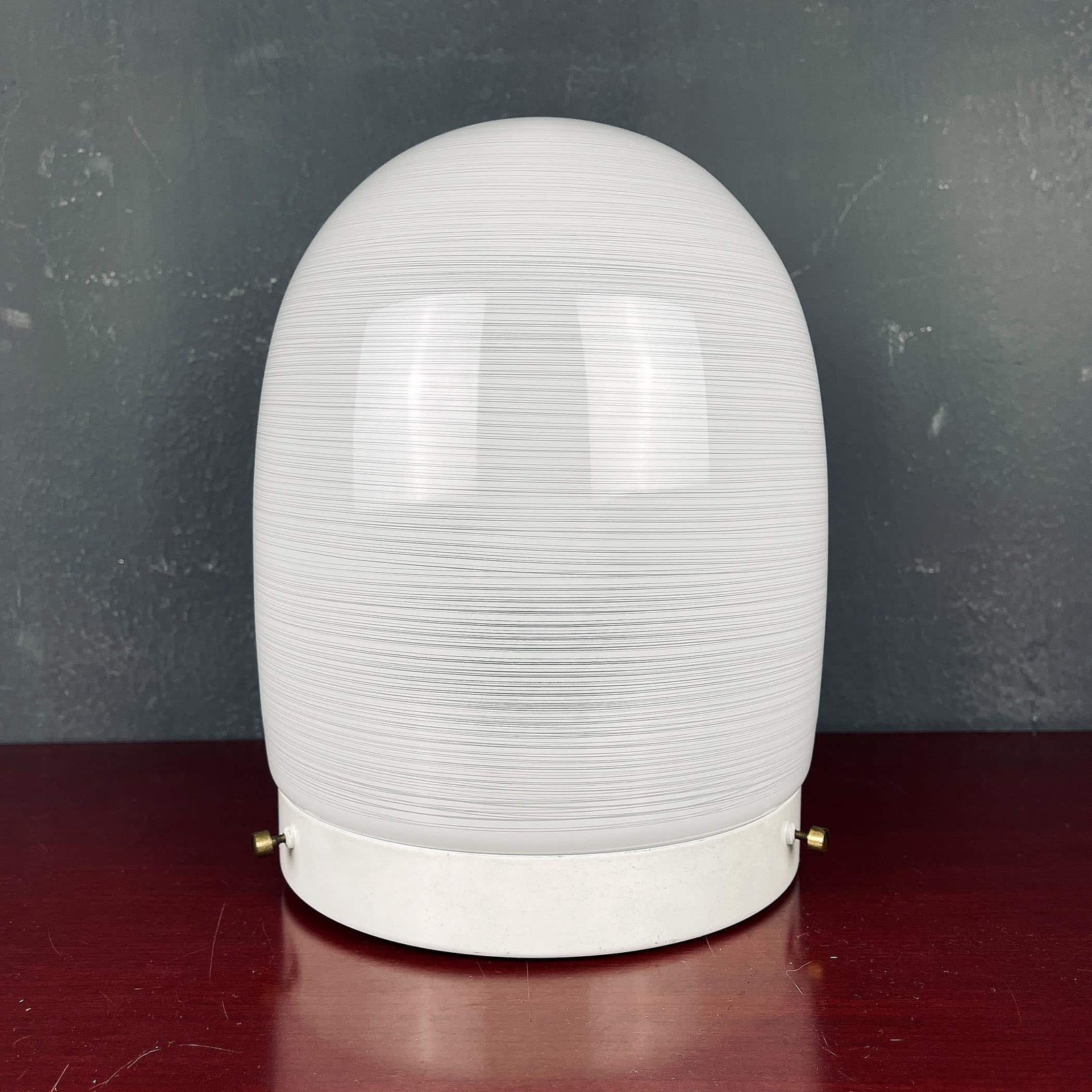 Mid-century white glass ceiling lamp Italy 1970s