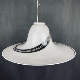 Vintage swirl murano glass pendant lamp Italy 1970s Mid-century light space age