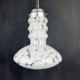 Mid-century white murano pendant lamp designed by Carlo Nason for Mazzega Italy 1960s