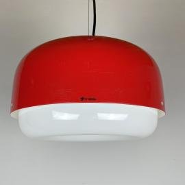 Mid Century Pendant Lamp Meblo For Guzzini Red Meduza Yugoslavia Italy 1970s Vintage Ceiling Lamp Retro Hanging Light Space Age Modern