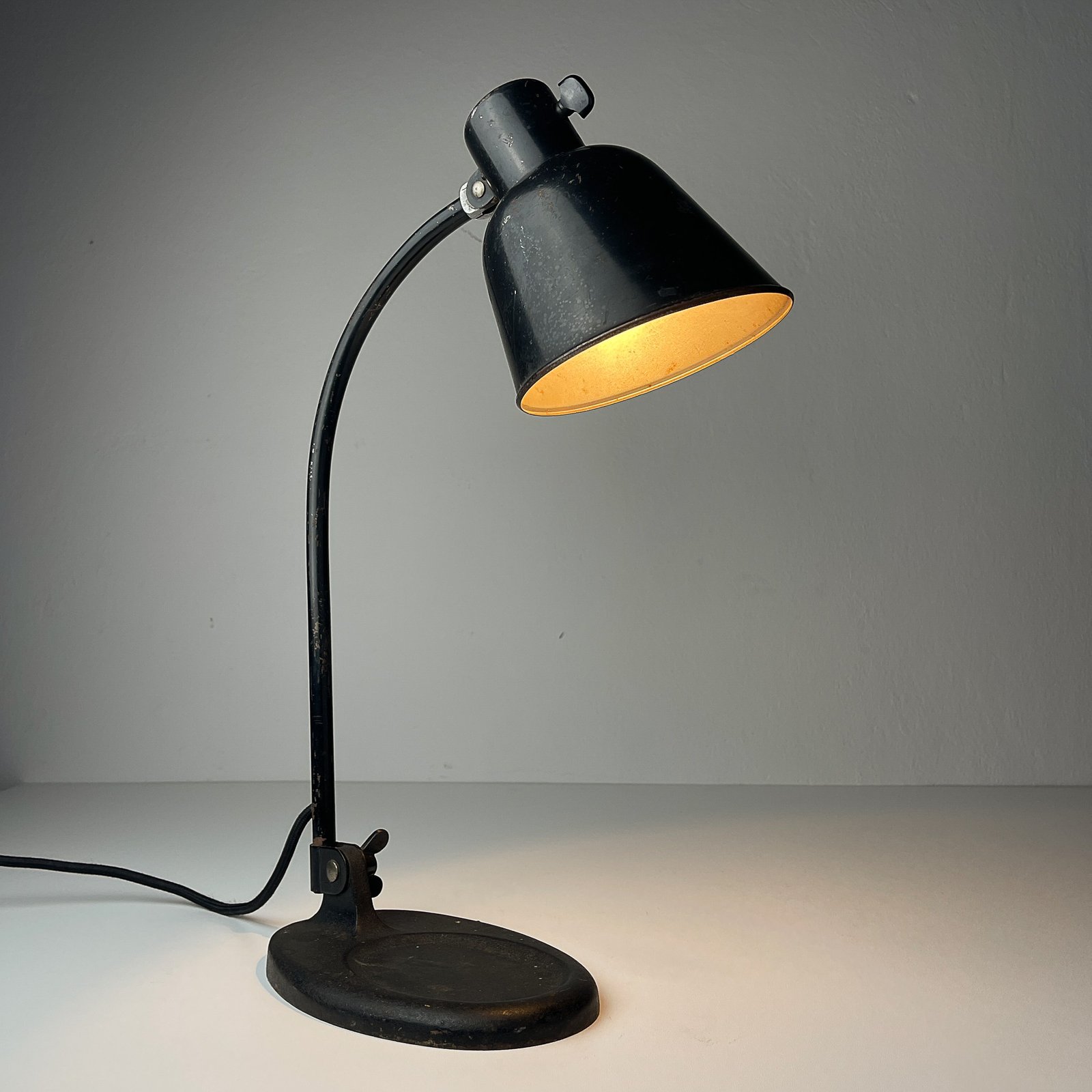 Vintage black desk lamp Model 2768 Matador Bur by Christian Dell Germany 1930s Design Bauhaus