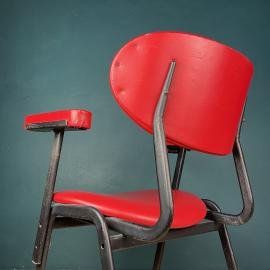 Mid-century red desk office chair Italy 1960s MCM italian modern