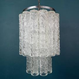 Mid-century murano glass chandelier Tronchi by Toni Zuccheri for Venini Italy 1960s