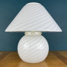 Vintage Murano glass swirl mushroom table lamp Italy 1970s