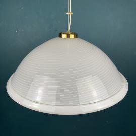 Vintage large swirl murano glass pendant lamp Italy 80s