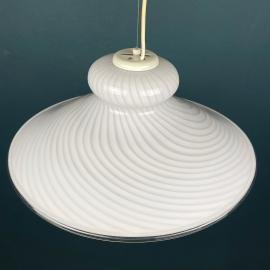 Vintage swirl Murano glass pendant lamp Vetri Murano Italy 70s