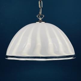 Vintage swirl murano glass pendant lamp Italy 70s White Mid-century Lighting Vintage murano chandelier