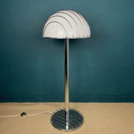 Mid-century modern floor lamp by Adalberto Dal Lago for Esperia Italy 1960s Withe floor lamp Vintage