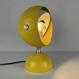 Mid-century yellow desk lamp Eyeball Italy 60s Retro lighting Space Age Atomic