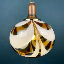 Large murano glass pendant lamp Italy 1960s Mid-century modern Retro lighting