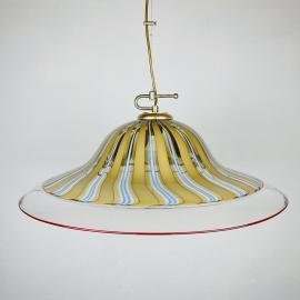 Murano beige pendant lamp Italy 1970s Italian mid-century lighting Vintage home decor