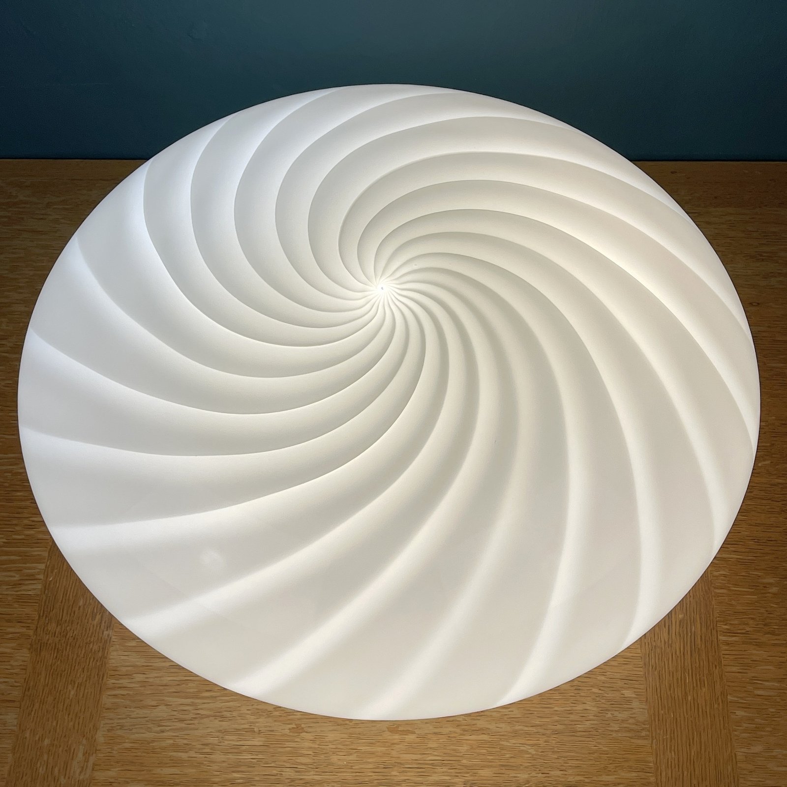 Classic large swirl murano glass ceiling or wall lamp Italy 1970s Retro home decor