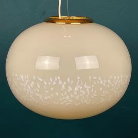 Classic beige murano pendant lamp Vetri Murano Italy 1970s Italian mid-century modern lighting