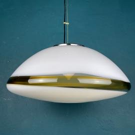 XL Mid-century murano glass pendant lamp Italy 1970s UFO Space age Italian modern lighting
