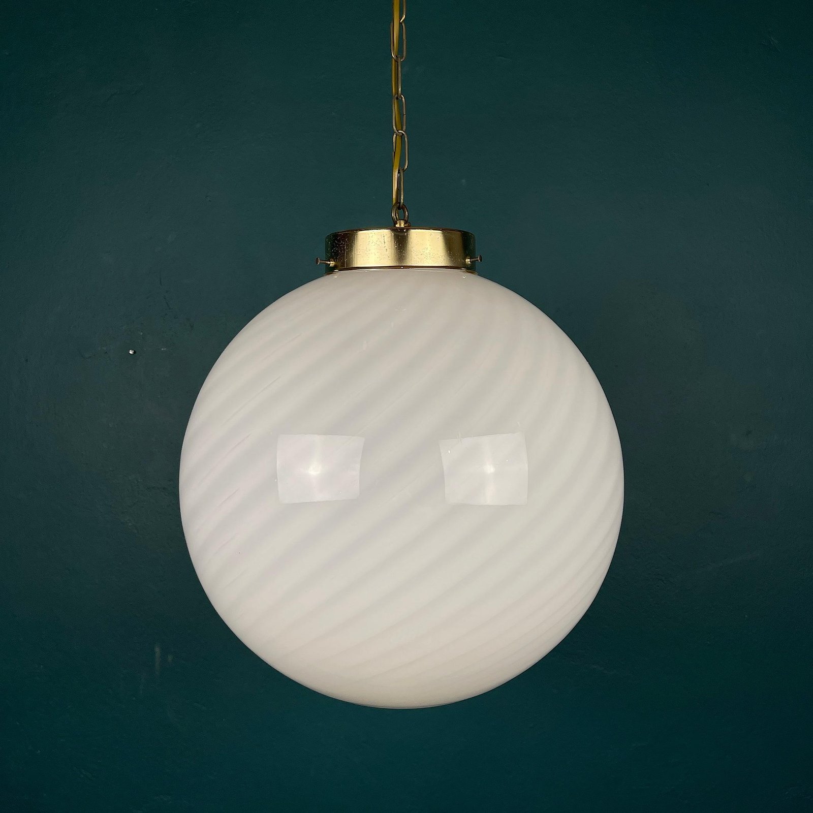 Classic large swirl murano pendant lamp Vetri Murano Italy 1970s Italian mid-century modern lighting