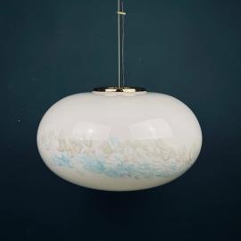 Classic white murano pendant lamp Italy 1980s Italian mid-century modern lighting