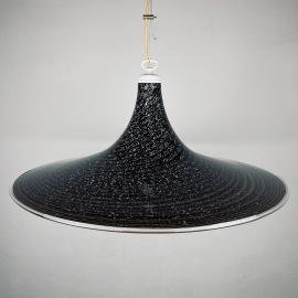 Black murano pendant lamp Italy 1970s Mid-century italian modern lighting