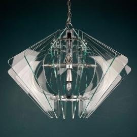 Art glass chandelier italian design by Veca Italy 1970s Art deco MCM mid-century ceiling lamp