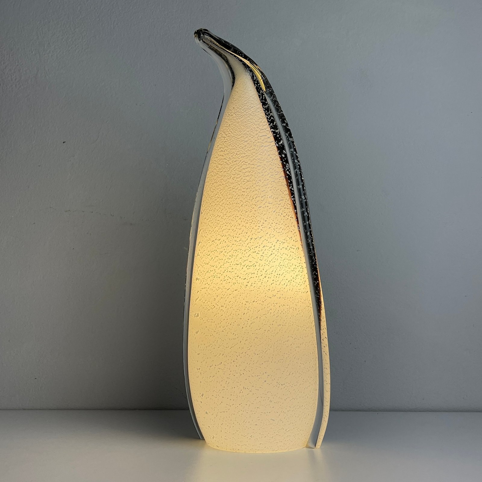 Large murano table lamp Penguin Italy 1980s Mid-century italian lighting