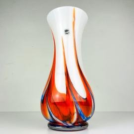 Murano glass hand-cut vase by Carlo Moretti Italy 1970s original murano vase