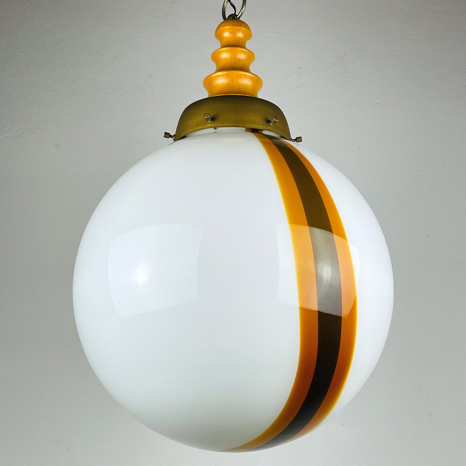 Large murano pendant lamp Italy 1970s Italian mid-century modern lighting