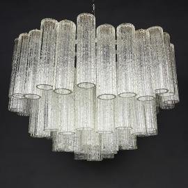 Murano chandelier Tronchi by Toni Zuccheri for Venini Italy 1960s 73 glass element XXL huge murano chandelier