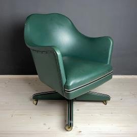 Mid-century swivel green office chair by Umberto Mascagni Italy 1950s Modernist Italian Loft Office