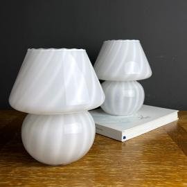Small classic murano table lamps Mushroom Italy 1970s Set of 2 Italian Modern Lamps Retro home decor