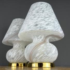 Pair of classic murano table lamps Mushroom Vetri Murano 004 Italy 1970s Italian Modern Retro home decor
