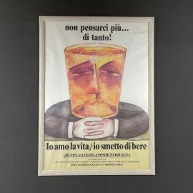 Original posters from Alcoholics Anonymous design by Ennio Tamburi Bologna Italy 1980s Set of 4