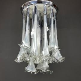 Murano chandelier Calla Lily by Venini Italy 1960s Flower chandelier