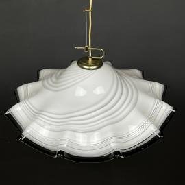 Vintage swirl Murano glass pendant lamp Vetri Murano Italy 70s White Mid-century Lighting Vintage chandelier