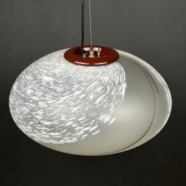 Large swirl murano glass pendant lamp Vetri Murano 004 Italy 1970s