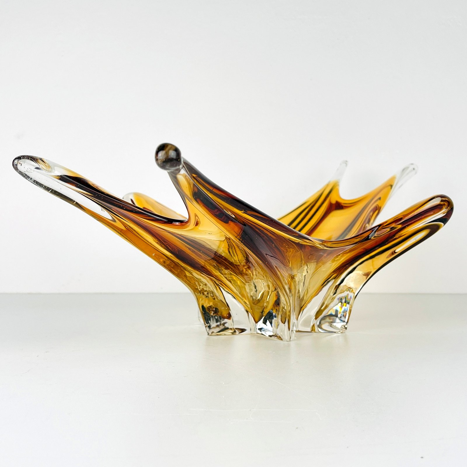 Murano glass vase Italy 1980s vintage art murano glass mid-century decor