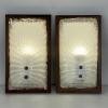 Pair of Vintage Wood Murano Wall lamps Italy, 1970s MCM Sconces Lamps