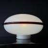 Vintage murano glass ceiling or wall lamp Italy 1980s White and Ruby Ronda UFO Space age Retro Italian design lighting