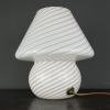 Vintage Swirl Murano Glass Table Lamp Mushroom, Italy 1970s, White