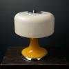 Mid-century yellow table lamp Italy 1970s Plastic and glass Space age Vintage italian lighting