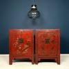 Mid-Century Italian Bedside Tables style Chinoiserie 1950s Set of 2