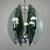 Mid-century grey pendant lamp by Veca Italy 1980s Space age sputnik atomic design Italian chandelier