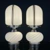 Vintage swirl murano glass table lamps Italy 1980s Set of 2