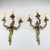 Vintage bronze wall lamps Italy 1950s Set of 2 Italian home decor Antique pair of sconces