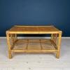 Vintage bamboo coffee table Italy 1970s mid-century rattan table Bamboo side table Retro home decor