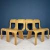 Plywood dining chairs Esse by Gigi Sabadin for Stilwood Italy 1973s Set of 4 Mid-century modern stackable chairs