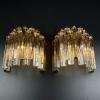Murano wall sconces Crystal Prism Italy 1970s Set of 2 Mid-century italian modern Home decor
