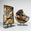 Murano glass geometric vases by Arte Muranese Italy 2000 / Set of 2 / Italian home decor