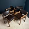 Set of 4 vintage dining chairs Italy 1970s Italian Design Mid-century Modern Chairs